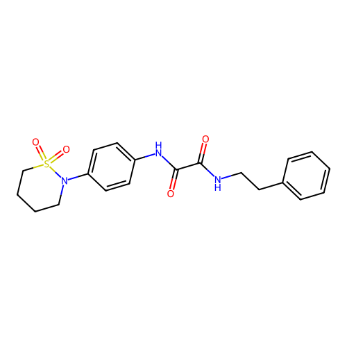 N1-(4-(1,1-dioxido-1,2-thiazinan-2-yl)phenyl)-N2-phenethyloxalamide structure