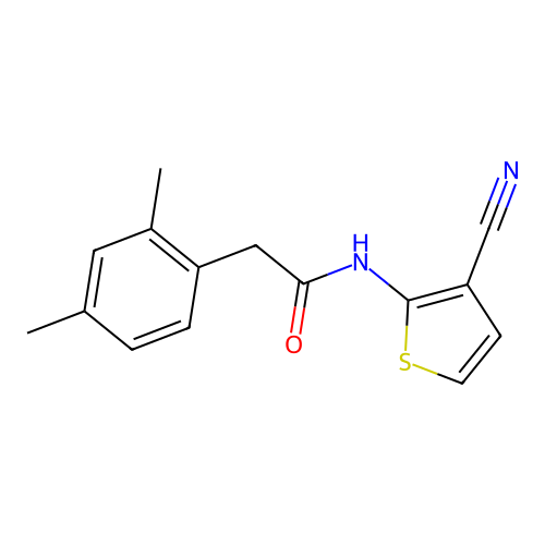 N-(3-cyanothiophen-2-yl)-2-(2,4-dimethylphenyl)acetamide structure