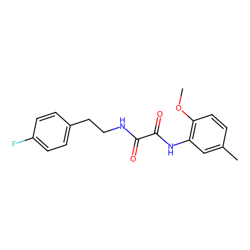 N1-(4-fluorophenethyl)-N2-(2-methoxy-5-methylphenyl)oxalamide structure