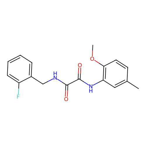 N1-(2-fluorobenzyl)-N2-(2-methoxy-5-methylphenyl)oxalamide structure