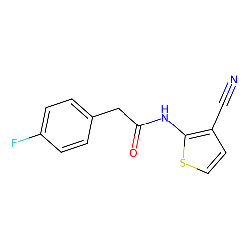 N-(3-cyanothiophen-2-yl)-2-(4-fluorophenyl)acetamide structure
