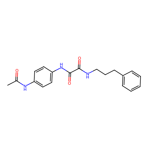 N'-(4-acetamidophenyl)-N-(3-phenylpropyl)oxamide structure