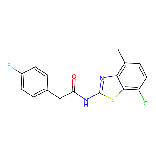 N-(7-chloro-4-methylbenzo[d]thiazol-2-yl)-2-(4-fluorophenyl)acetamide structure
