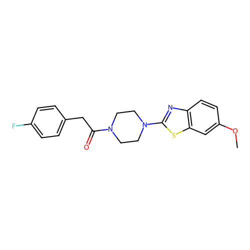 2-(4-Fluorophenyl)-1-(4-(6-methoxybenzo[d]thiazol-2-yl)piperazin-1-yl)ethanone structure