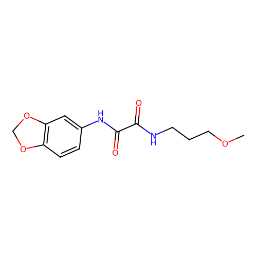 N1-(benzo[d][1,3]dioxol-5-yl)-N2-(3-methoxypropyl)oxalamide structure