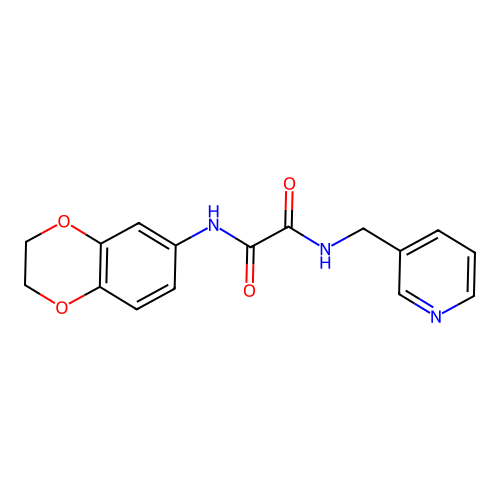N'-(2,3-dihydro-1,4-benzodioxin-6-yl)-N-(pyridin-3-ylmethyl)oxamide structure