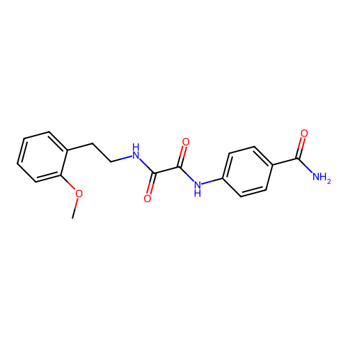 N1-(4-carbamoylphenyl)-N2-(2-methoxyphenethyl)oxalamide structure