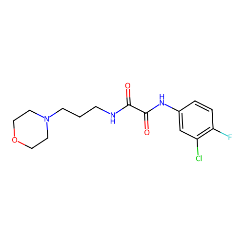 N1-(3-chloro-4-fluorophenyl)-N2-(3-morpholinopropyl)oxalamide structure