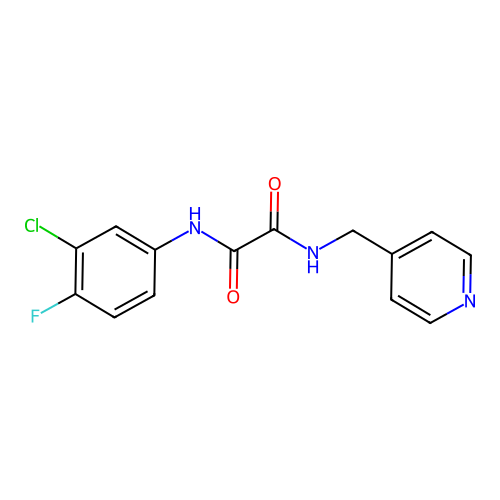 N'-(3-chloro-4-fluorophenyl)-N-(pyridin-4-ylmethyl)oxamide structure