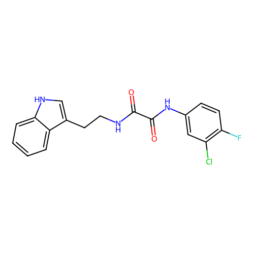 N'-(3-chloro-4-fluorophenyl)-N-[2-(1H-indol-3-yl)ethyl]oxamide structure