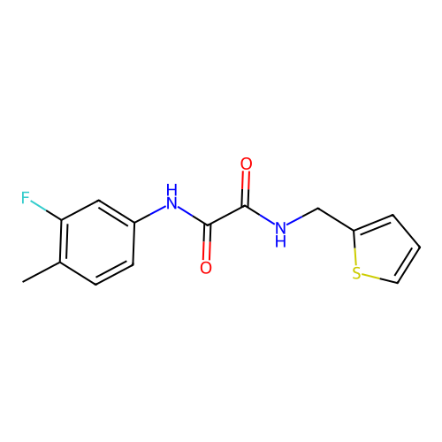 N1-(3-fluoro-4-methylphenyl)-N2-(thiophen-2-ylmethyl)oxalamide structure