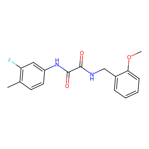 N1-(3-fluoro-4-methylphenyl)-N2-(2-methoxybenzyl)oxalamide structure