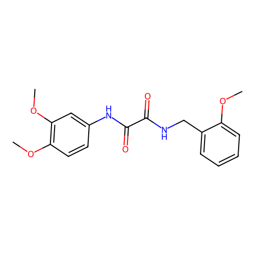 N1-(3,4-dimethoxyphenyl)-N2-(2-methoxybenzyl)oxalamide structure