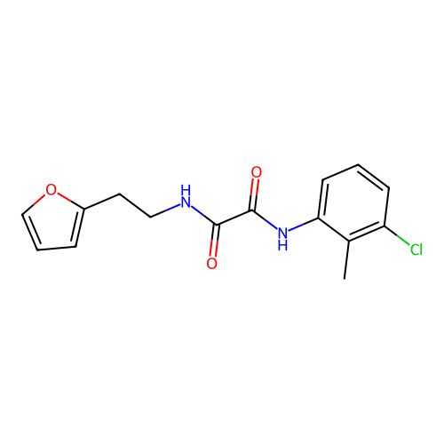 N'-(3-chloro-2-methylphenyl)-N-[2-(furan-2-yl)ethyl]oxamide structure
