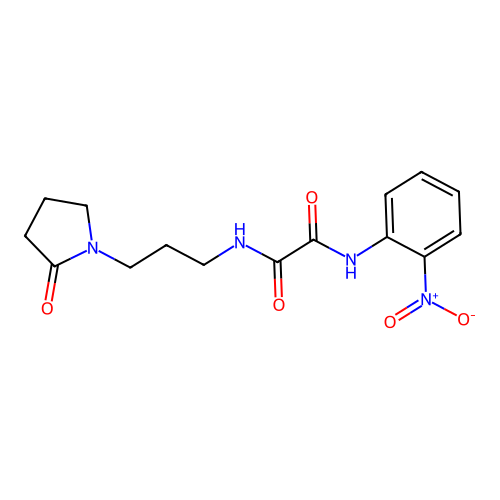 N'-(2-nitrophenyl)-N-[3-(2-oxopyrrolidin-1-yl)propyl]oxamide structure