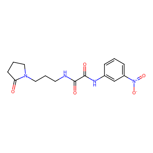 N'-(3-nitrophenyl)-N-[3-(2-oxopyrrolidin-1-yl)propyl]oxamide structure