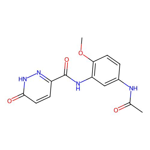 N-(5-acetamido-2-methoxyphenyl)-6-oxo-1,6-dihydropyridazine-3-carboxamide structure