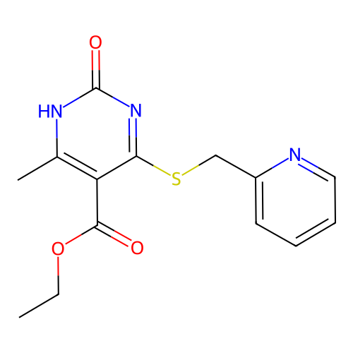 ethyl 6-methyl-2-oxo-4-(pyridin-2-ylmethylsulfanyl)-1H-pyrimidine-5-carboxylate structure