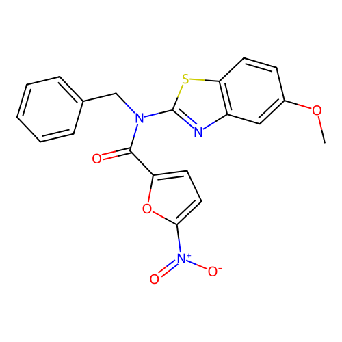 N-benzyl-N-(5-methoxybenzo[d]thiazol-2-yl)-5-nitrofuran-2-carboxamide structure