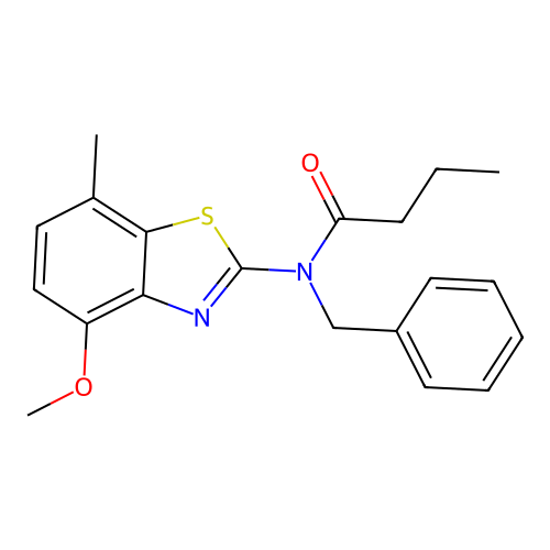 N-benzyl-N-(4-methoxy-7-methylbenzo[d]thiazol-2-yl)butyramide structure
