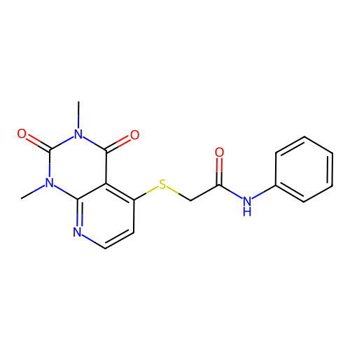 2-(1,3-dimethyl-2,4-dioxopyrido[2,3-d]pyrimidin-5-yl)sulfanyl-N-phenylacetamide structure