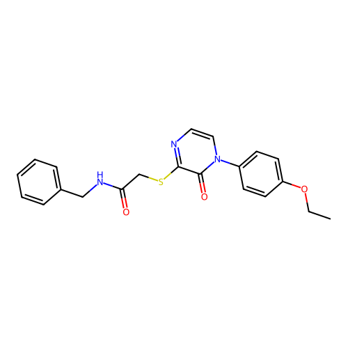 N-benzyl-2-[4-(4-ethoxyphenyl)-3-oxopyrazin-2-yl]sulfanylacetamide structure