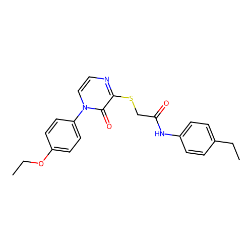 2-[4-(4-ethoxyphenyl)-3-oxopyrazin-2-yl]sulfanyl-N-(4-ethylphenyl)acetamide structure