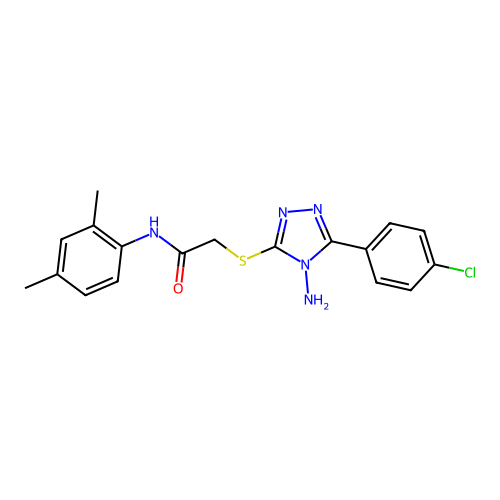 2-{[4-amino-5-(4-chlorophenyl)-4H-1,2,4-triazol-3-yl]sulfanyl}-N-(2,4-dimethylphenyl)acetamide structure