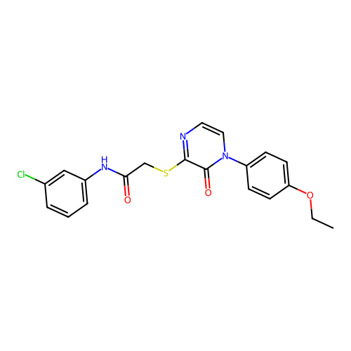 N-(3-chlorophenyl)-2-[4-(4-ethoxyphenyl)-3-oxopyrazin-2-yl]sulfanylacetamide structure