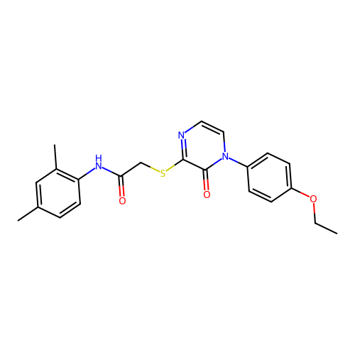 N-(2,4-dimethylphenyl)-2-[4-(4-ethoxyphenyl)-3-oxopyrazin-2-yl]sulfanylacetamide structure