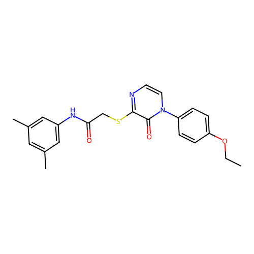 N-(3,5-dimethylphenyl)-2-[4-(4-ethoxyphenyl)-3-oxopyrazin-2-yl]sulfanylacetamide structure