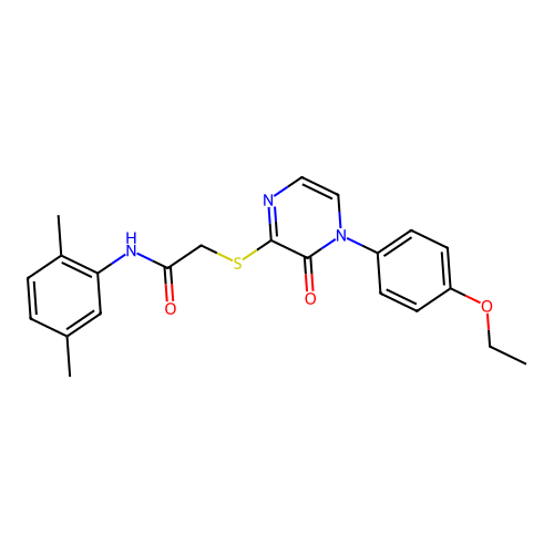 N-(2,5-dimethylphenyl)-2-[4-(4-ethoxyphenyl)-3-oxopyrazin-2-yl]sulfanylacetamide structure