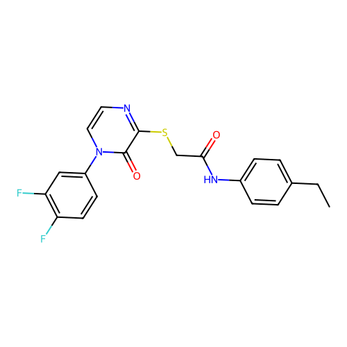 2-[4-(3,4-difluorophenyl)-3-oxopyrazin-2-yl]sulfanyl-N-(4-ethylphenyl)acetamide structure