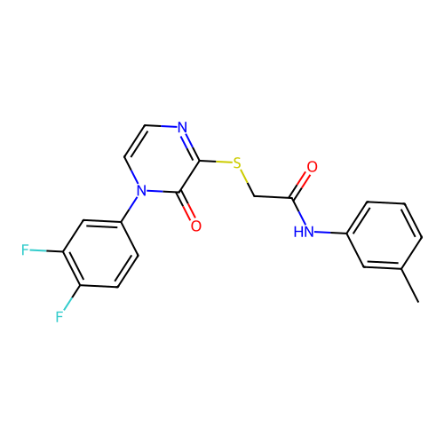 2-[4-(3,4-difluorophenyl)-3-oxopyrazin-2-yl]sulfanyl-N-(3-methylphenyl)acetamide structure