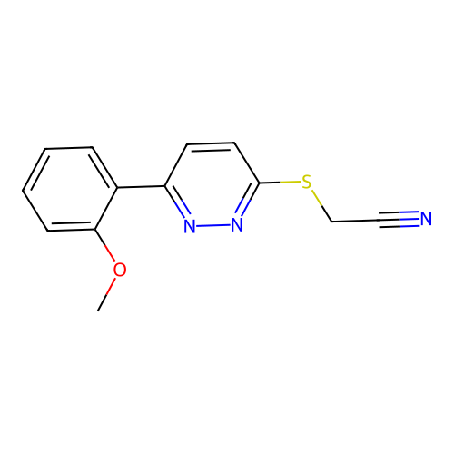 2-((6-(2-Methoxyphenyl)pyridazin-3-yl)thio)acetonitrile structure
