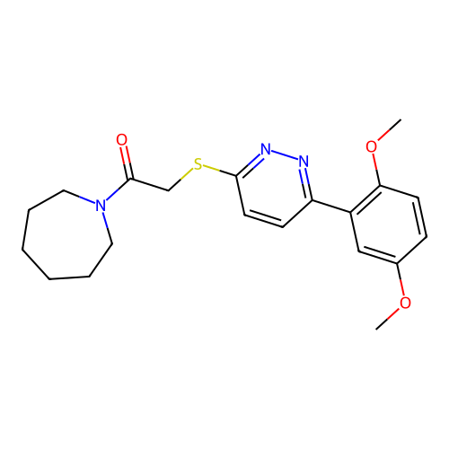 1-(Azepan-1-yl)-2-[6-(2,5-dimethoxyphenyl)pyridazin-3-yl]sulfanylethanone structure