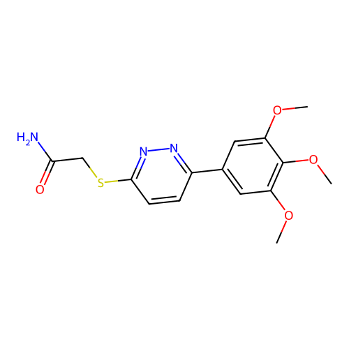 2-((6-(3,4,5-Trimethoxyphenyl)pyridazin-3-yl)thio)acetamide structure
