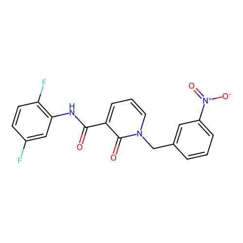 N-(2,5-difluorophenyl)-1-(3-nitrobenzyl)-2-oxo-1,2-dihydropyridine-3-carboxamide structure