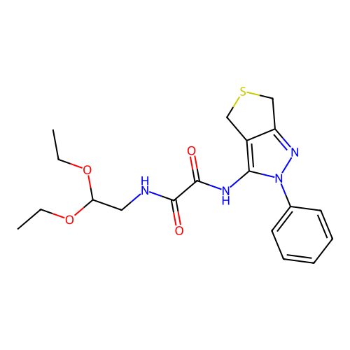 N-(2,2-diethoxyethyl)-N'-(2-phenyl-4,6-dihydrothieno[3,4-c]pyrazol-3-yl)oxamide structure