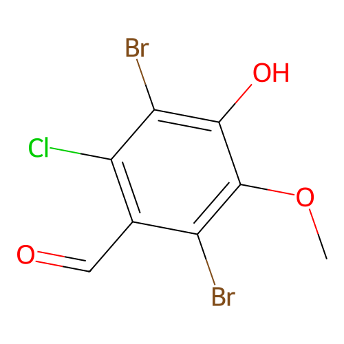 2,5-Dibromo-6-chloro-4-hydroxy-3-methoxybenzaldehyde structure
