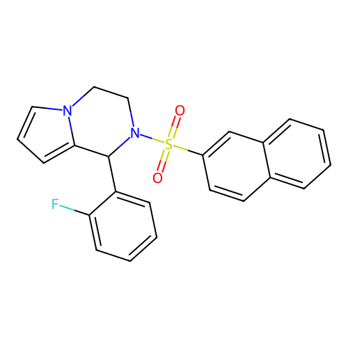 1-(2-fluorophenyl)-2-(naphthalene-2-sulfonyl)-1H,2H,3H,4H-pyrrolo[1,2-a]pyrazine structure