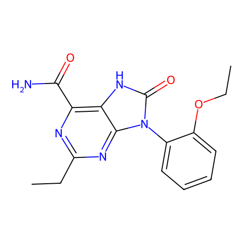 9-(2-ethoxyphenyl)-2-ethyl-8-oxo-8,9-dihydro-7H-purine-6-carboxamide structure