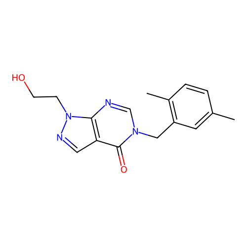 5-[(2,5-Dimethylphenyl)methyl]-1-(2-hydroxyethyl)pyrazolo[3,4-d]pyrimidin-4-one structure