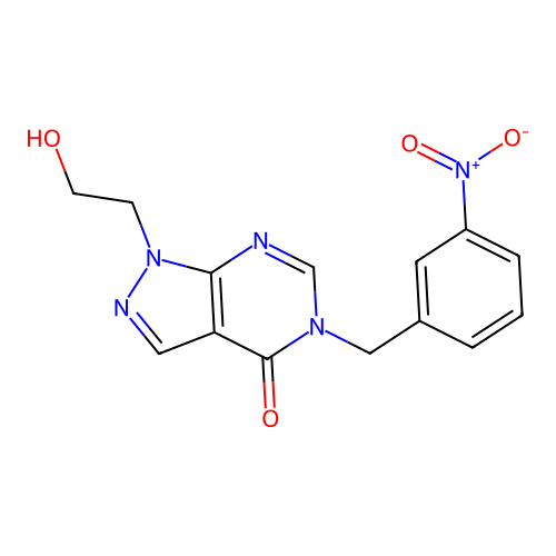 1-(2-Hydroxyethyl)-5-[(3-nitrophenyl)methyl]pyrazolo[3,4-d]pyrimidin-4-one structure