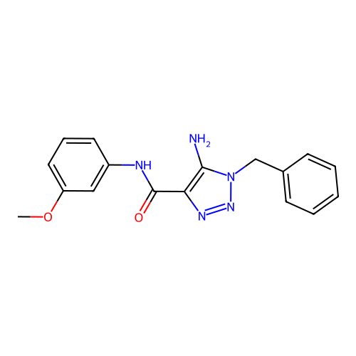 5-amino-1-benzyl-N-(3-methoxyphenyl)-1H-1,2,3-triazole-4-carboxamide structure