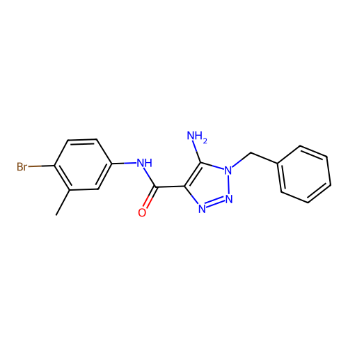 5-amino-1-benzyl-N-(4-bromo-3-methylphenyl)-1H-1,2,3-triazole-4-carboxamide structure