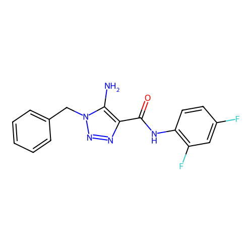 5-amino-1-benzyl-N-(2,4-difluorophenyl)-1H-1,2,3-triazole-4-carboxamide structure