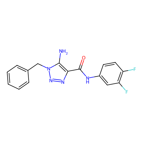 5-amino-1-benzyl-N-(3,4-difluorophenyl)-1H-1,2,3-triazole-4-carboxamide structure