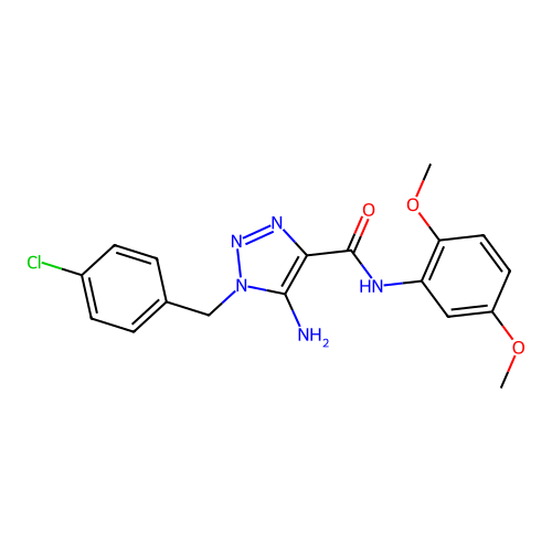 5-amino-1-(4-chlorobenzyl)-N-(2,5-dimethoxyphenyl)-1H-1,2,3-triazole-4-carboxamide structure