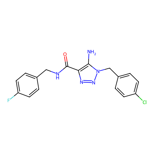 5-amino-1-(4-chlorobenzyl)-N-(4-fluorobenzyl)-1H-1,2,3-triazole-4-carboxamide structure